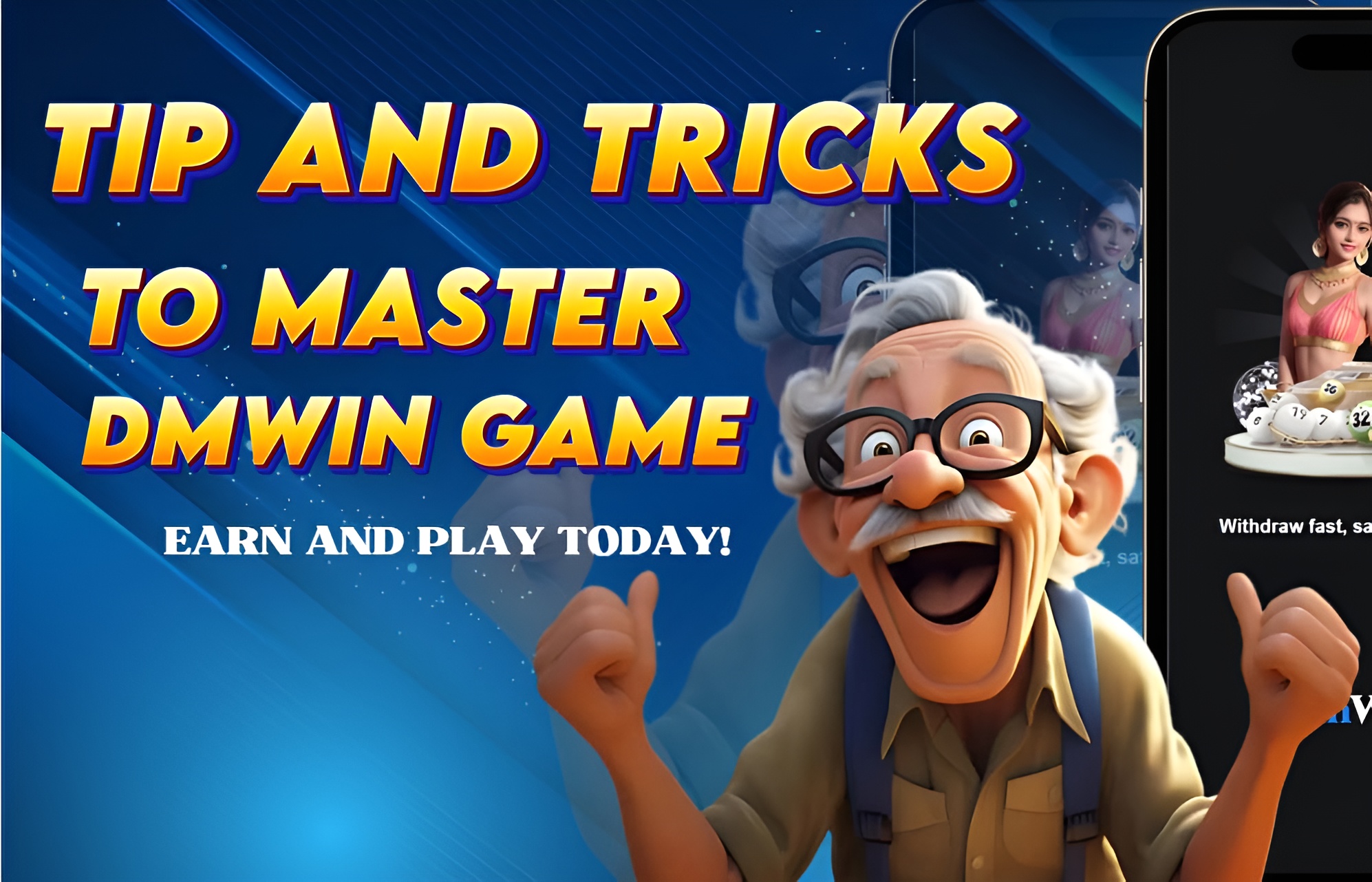 A picture of a happy old man showing what the DMWIN App is all about.