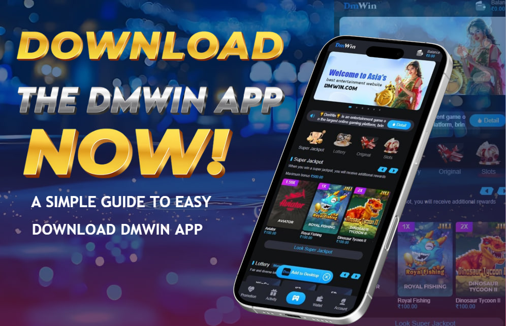 A picture of a cellphone showing how to download and install the DMWin app on different devices.