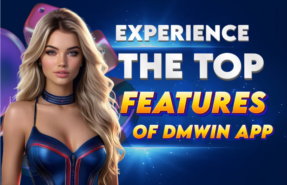 A picture of a woman showing the great features of the DMWIN app for easy download and installation.