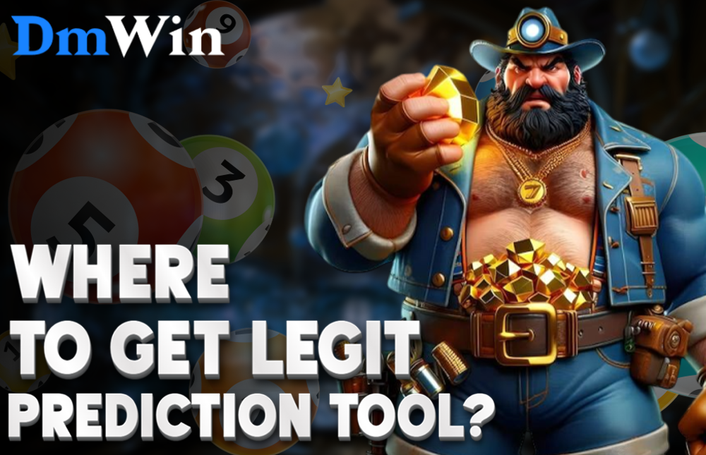 A picture of a man showing where to find the safe and legit DMWin prediction tool.