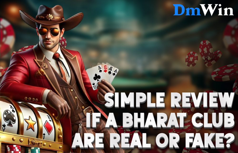A picture of a man showing a review about the legit Bharat Club links.