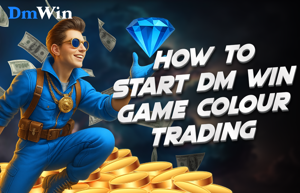 A picture of a man showing the DM Win game.